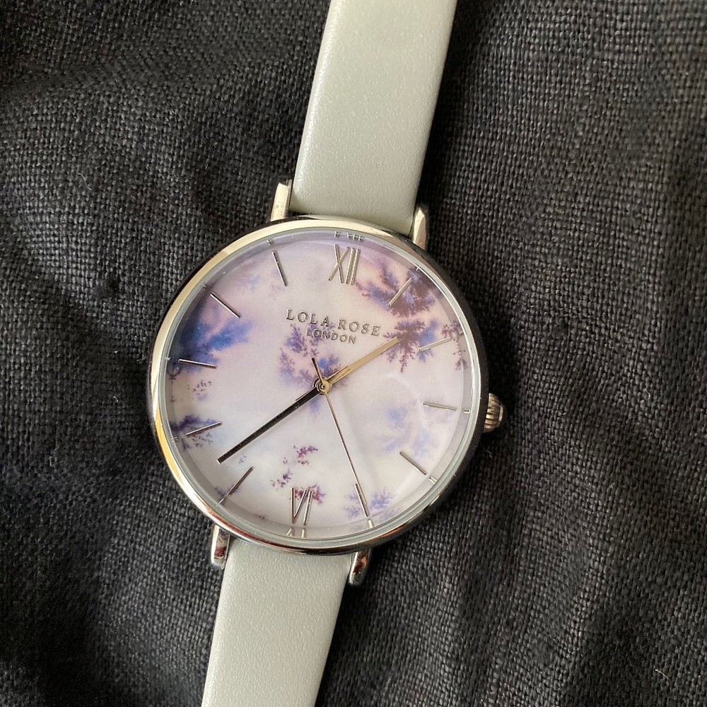 Lola Rose Snowflake Agate Harmony Watch Genuine Leather Strap